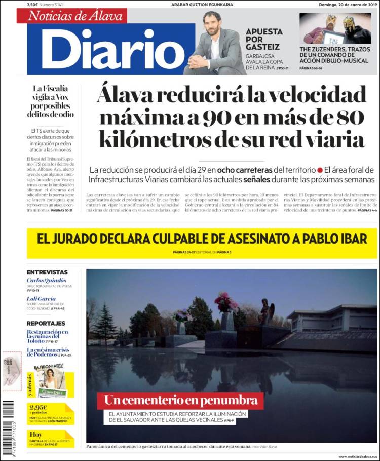 Portada de Noticias de Álava (España)