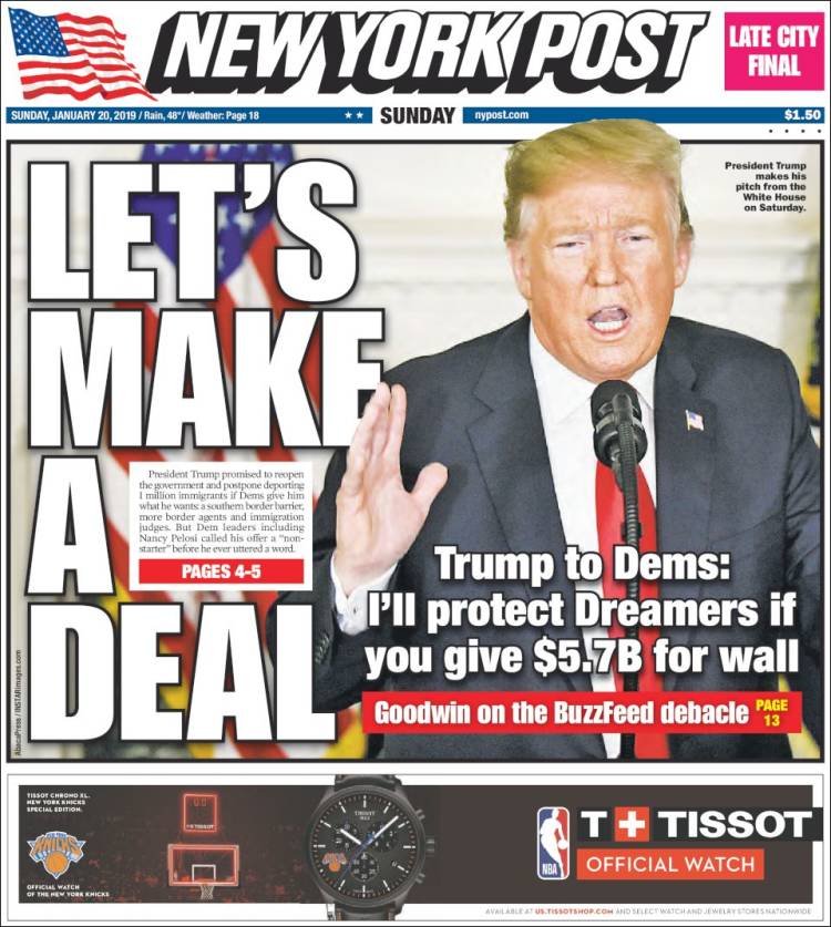 Portada de New York Post (USA)