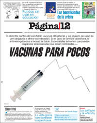 Portada de Página/12 (Argentina)