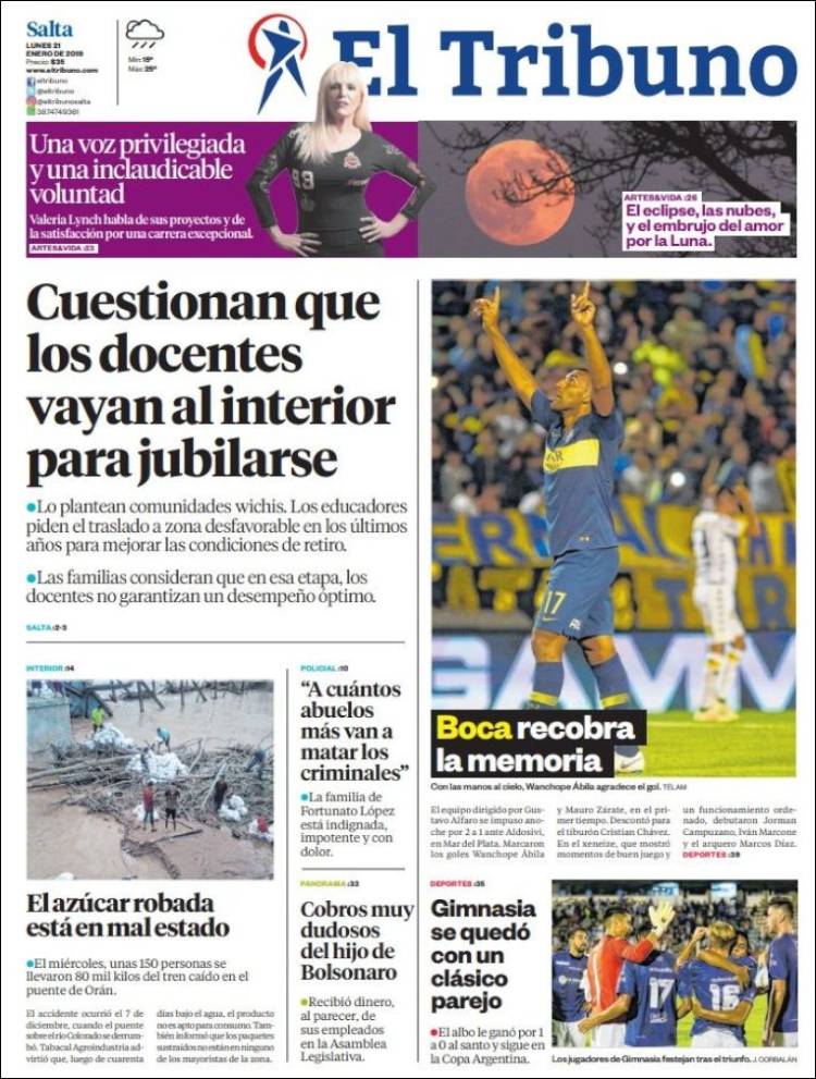 Portada de El Tribuno - Salta (Argentina)