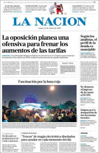 Portada de La Nación (Argentina)