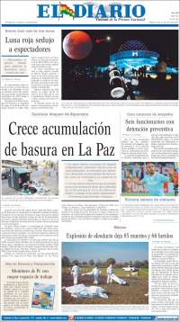 Portada de El Diario (Bolivia)