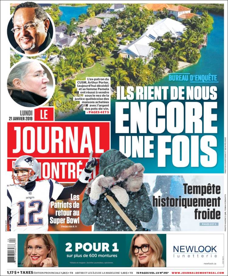 Portada de Le Journal de Montréal (Canadá)