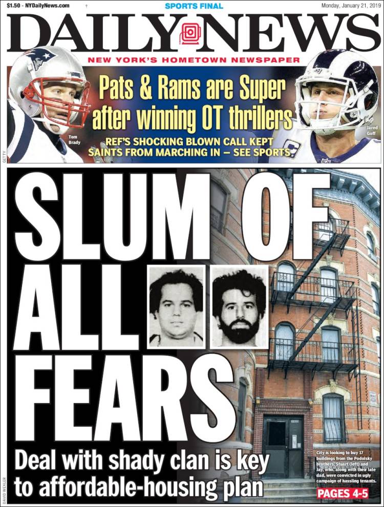 Portada de Daily News - New York (USA)