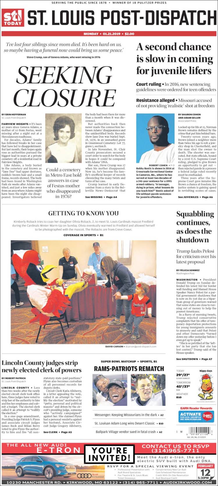 Portada de St. Louis Post-Dispatch (USA)