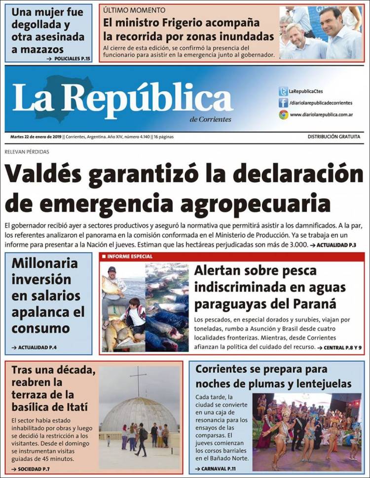 Portada de La República de Corrientes (Argentina)