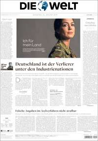 Portada de Die Welt (Alemania)