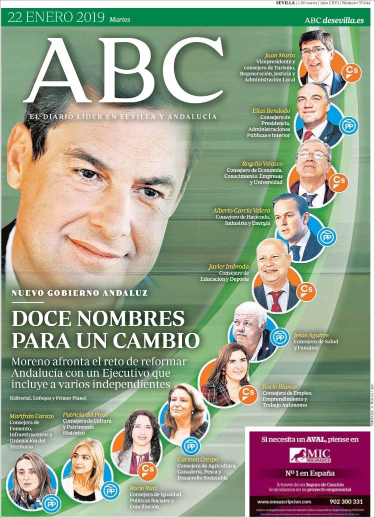Portada de ABC - Sevilla (Espa&ntilde;a)