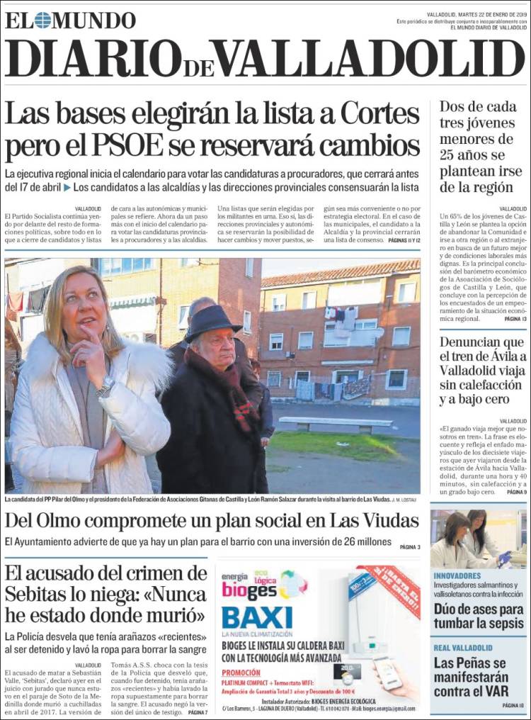 Portada de Diario de Valladolid (Espa&ntilde;a)