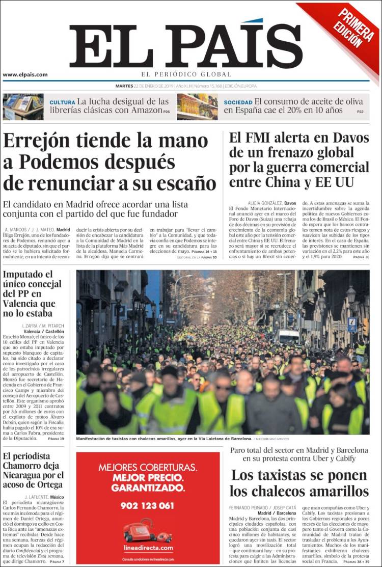 Portada de El País (Espa&ntilde;a)