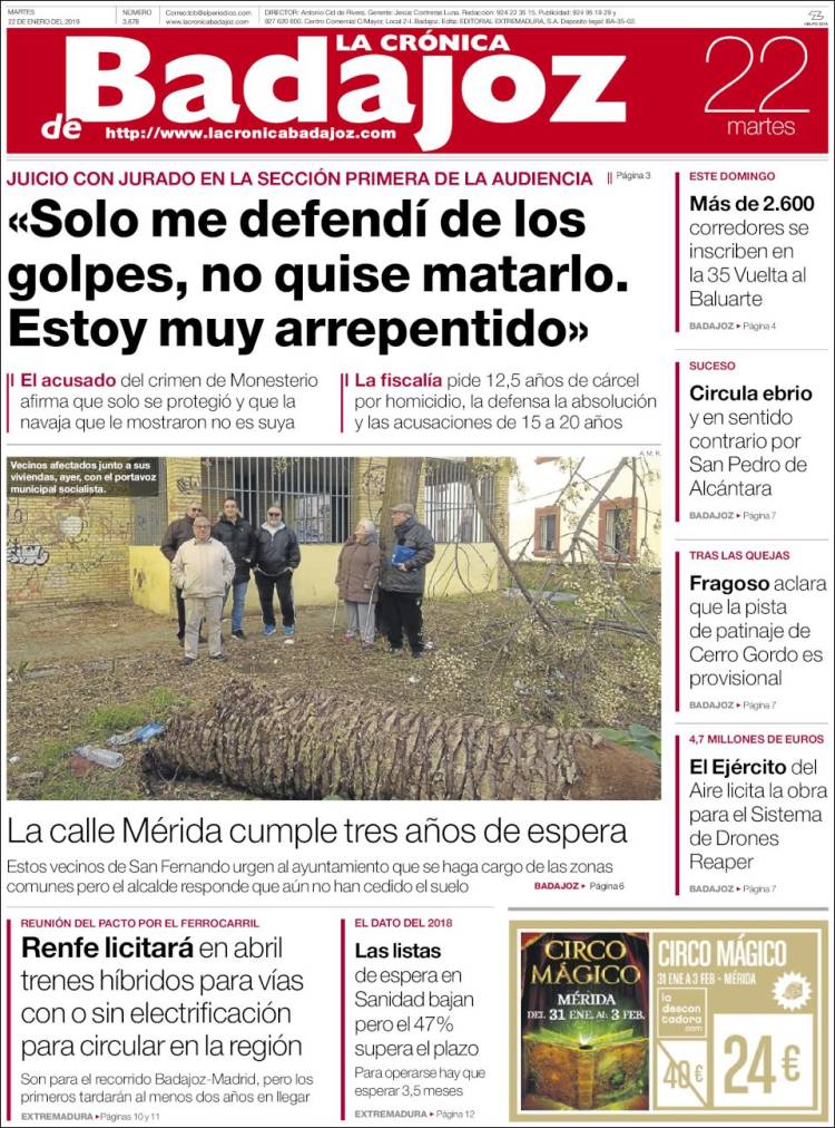 Portada de El Periódico de Extremadura (Espa&ntilde;a)