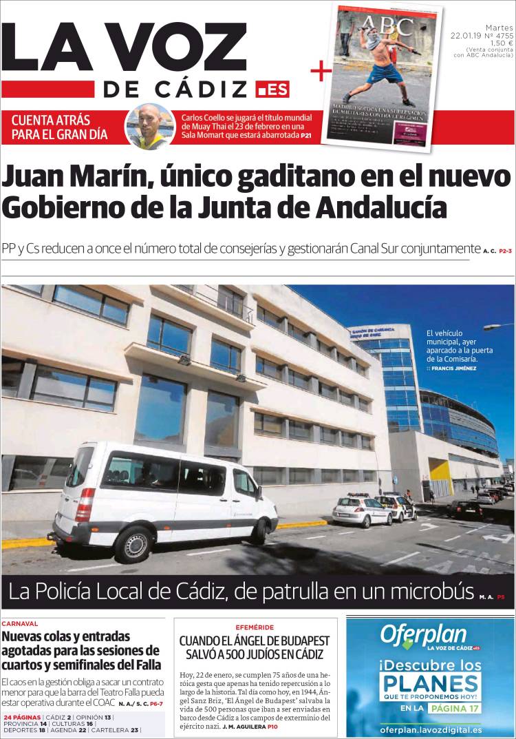 Portada de La Voz de Cádiz (Espa&ntilde;a)