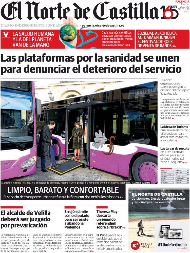 Portada de Norte de Castilla - Palencia (Espa&ntilde;a)