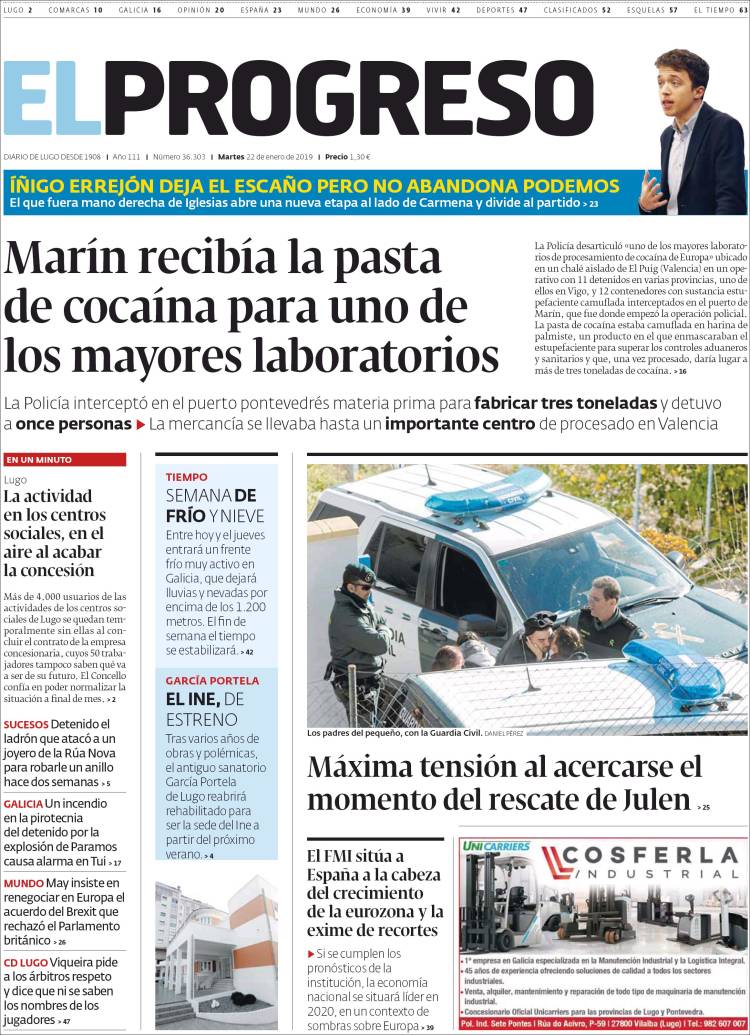Portada de El Progreso (Espa&ntilde;a)