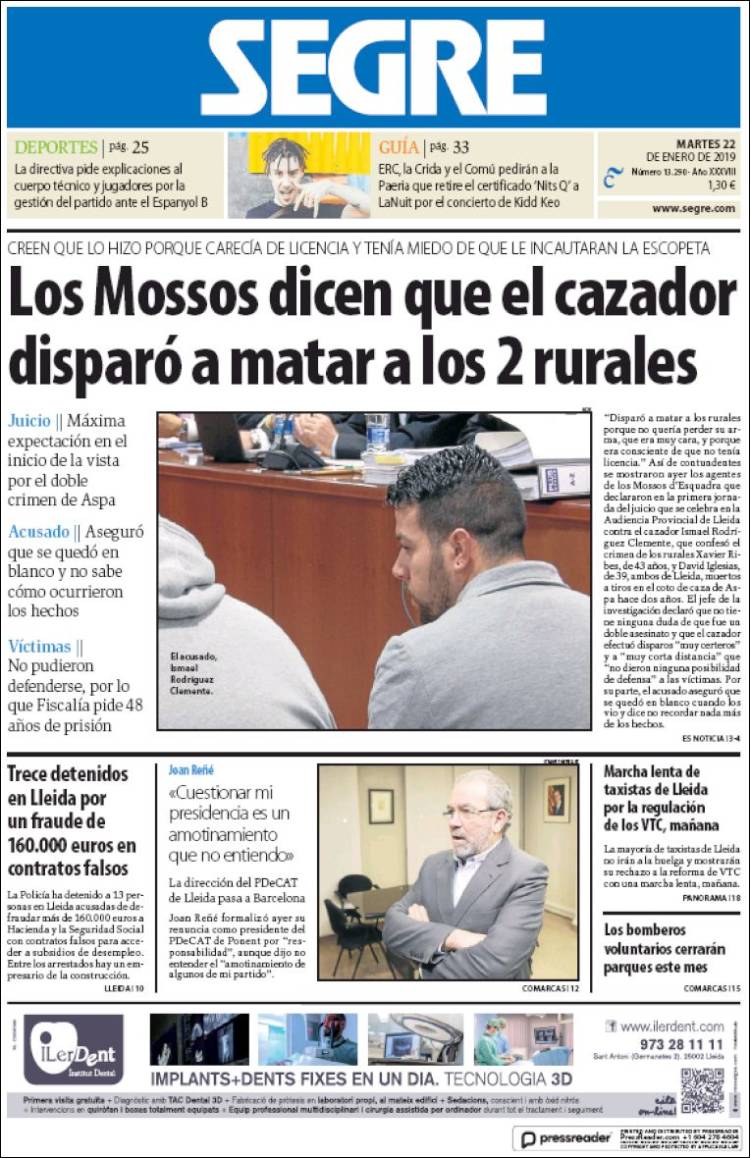 Portada de Segre  (Espa&ntilde;a)