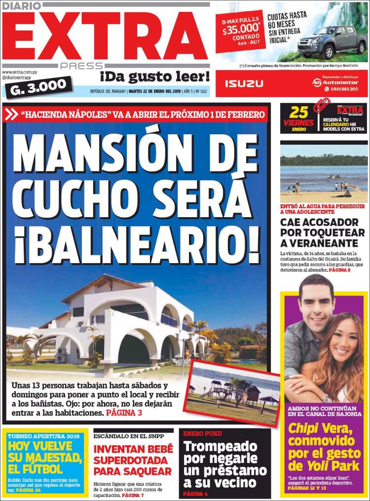 Portada de Diario Extra (Paraguay)