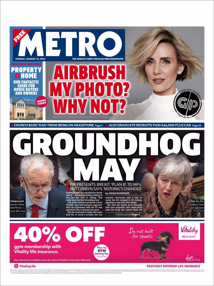 Portada de Metro (Reino Unido)