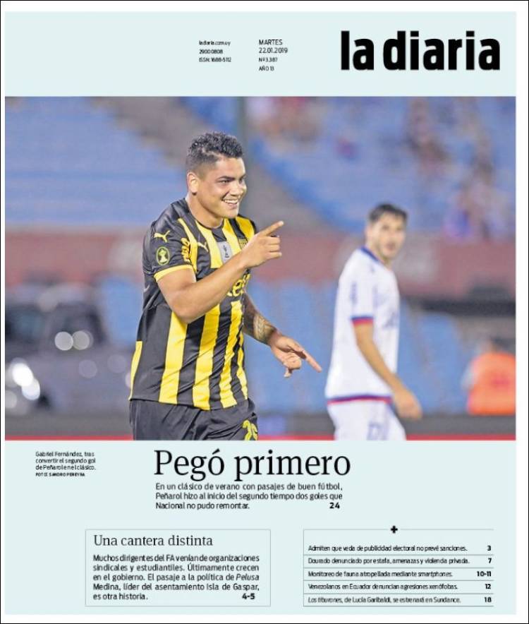 Portada de La Diaria (Uruguay)