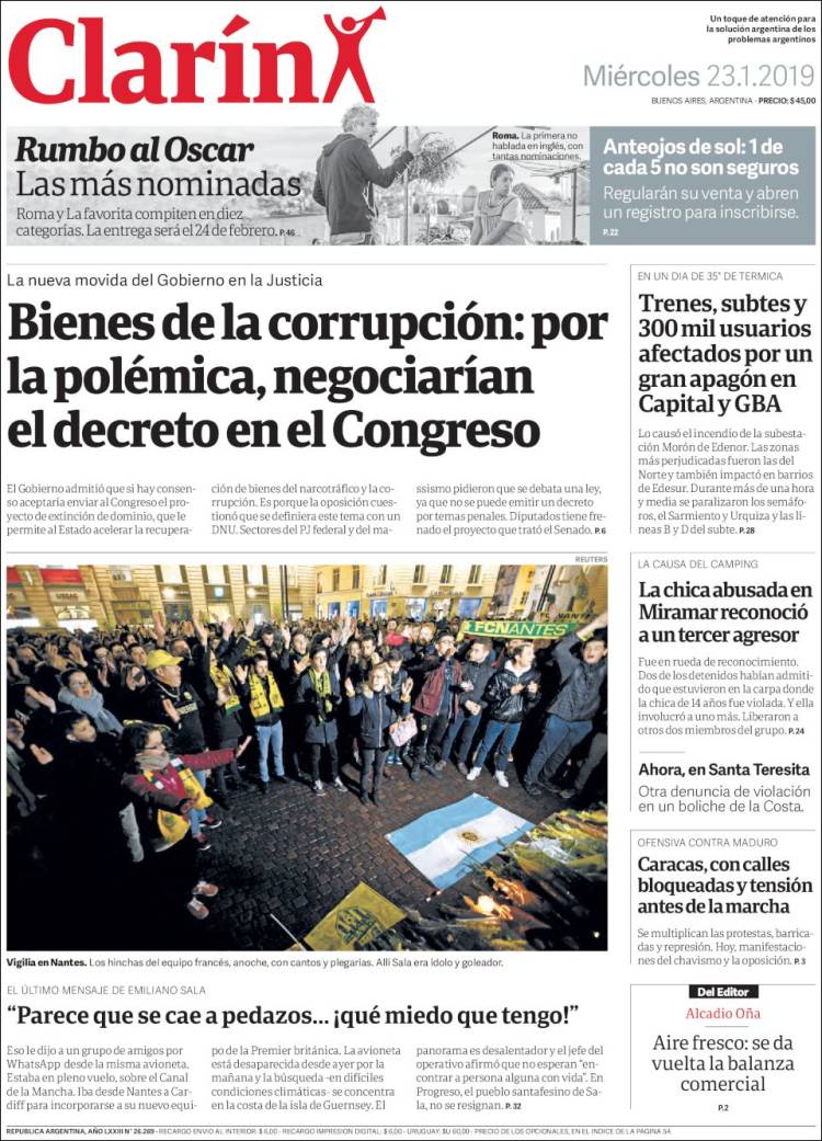 Portada de ClarÃ­n (Argentina)