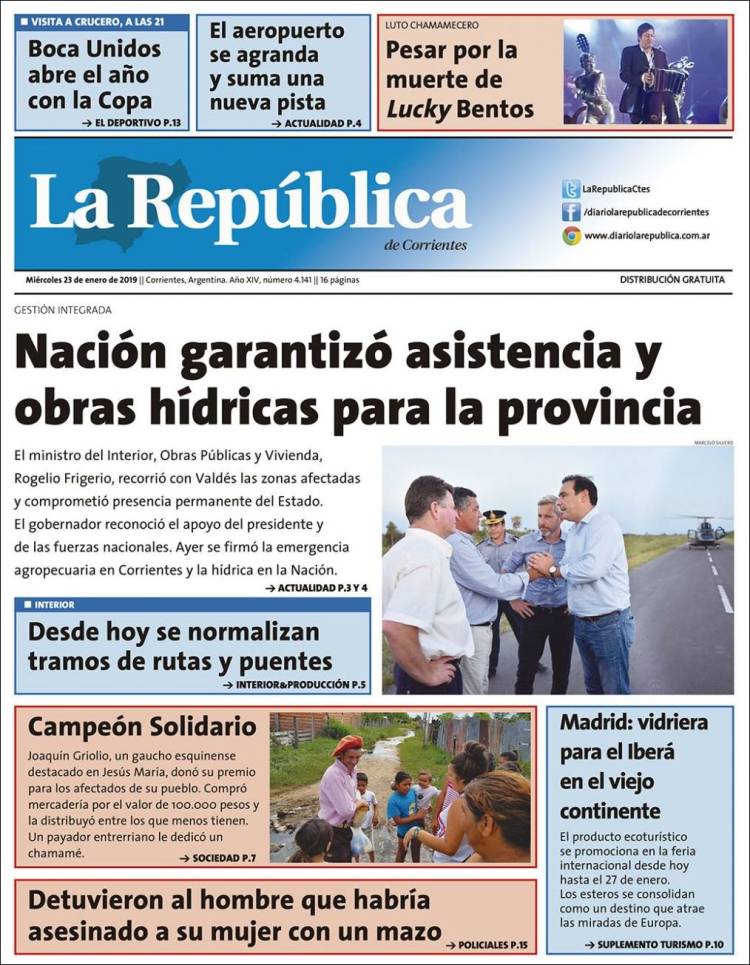 Portada de La República de Corrientes (Argentina)