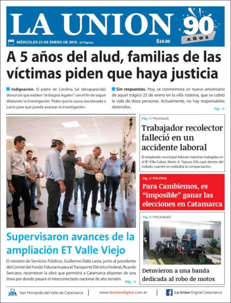 Portada de La Unión (Argentina)
