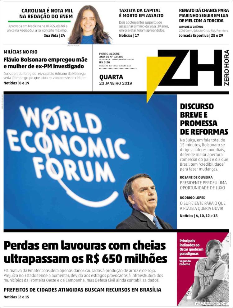 Portada de Zero Hora (Brasil)