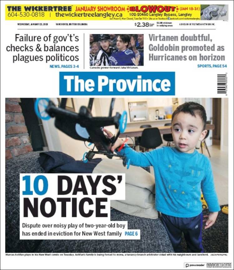 Portada de The Province (Canadá)