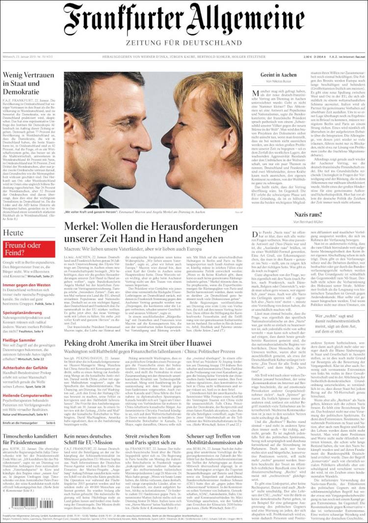 Portada de Frankfurter Allgemeine (Alemania)