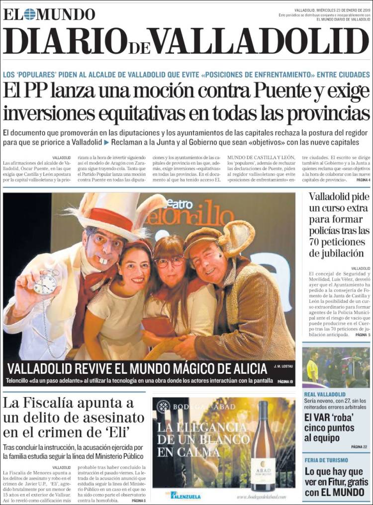 Portada de Diario de Valladolid (Espa&ntilde;a)