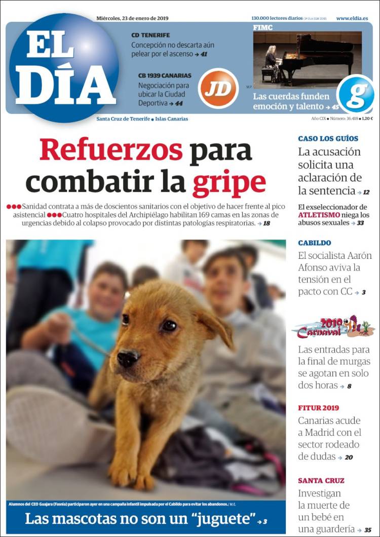 Portada de El Día (Espa&ntilde;a)