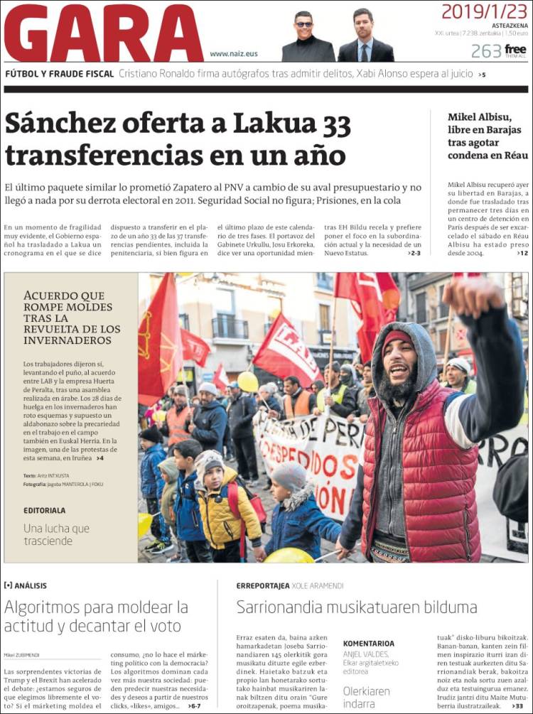 Portada de Gara (Espa&ntilde;a)