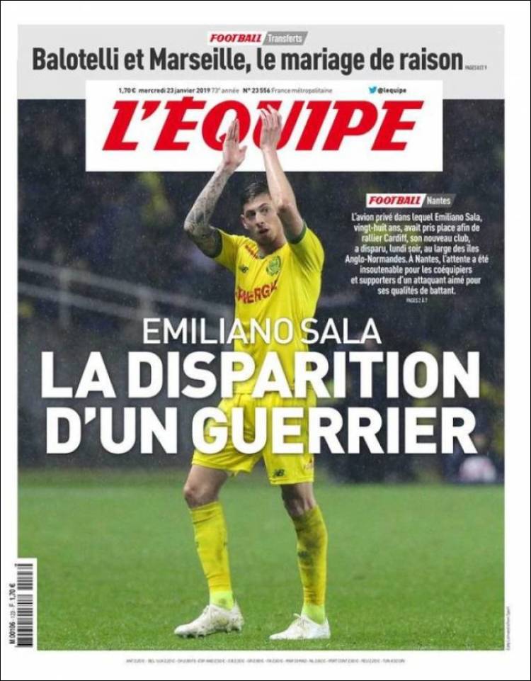 Portada de L'Equipe (Francia)