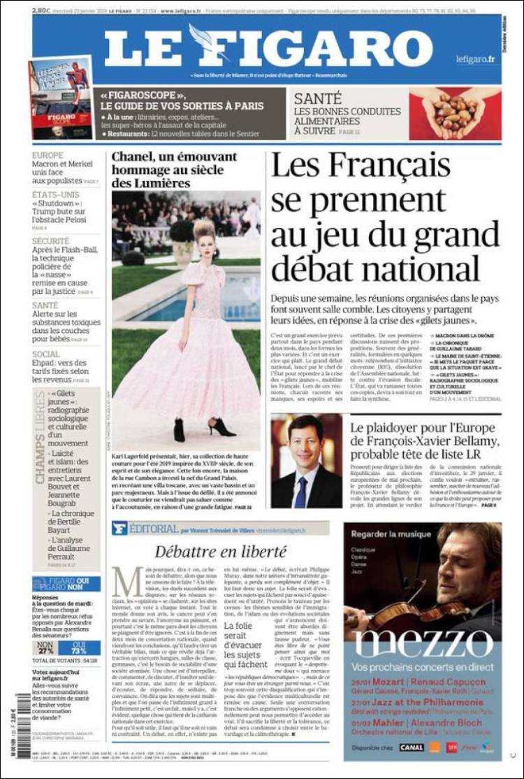 Portada de Le Figaro (Francia)