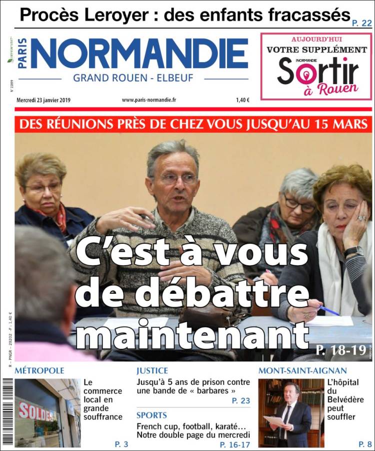 Portada de Paris Normandie (Francia)