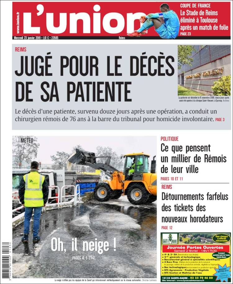 Portada de L'Union (Francia)