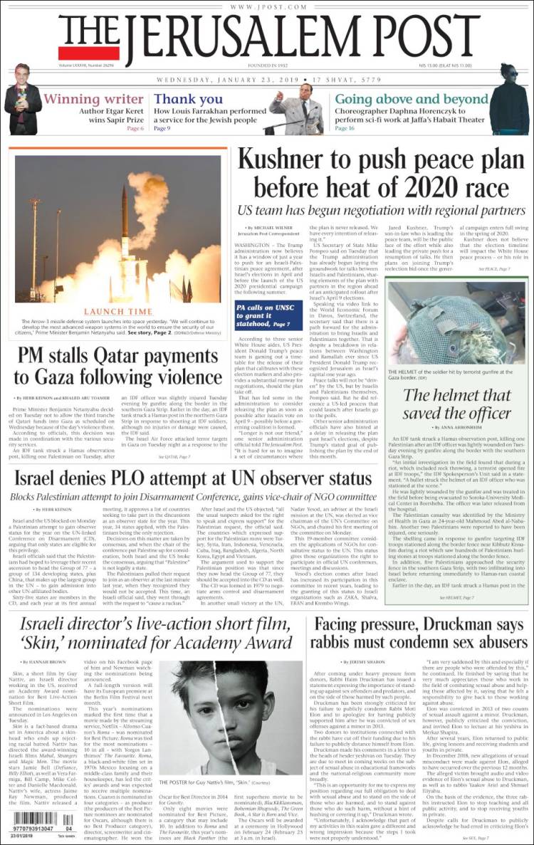Portada de The Jerusalem Post (Israel)