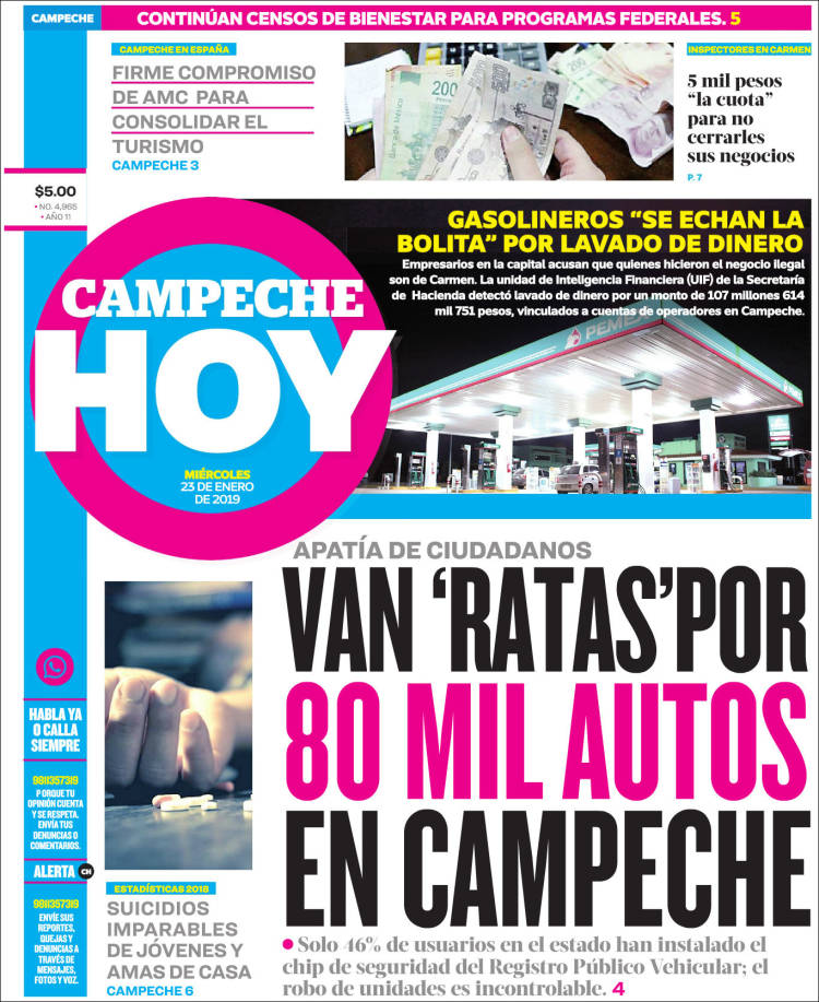 Portada de Campeche Hoy (México)