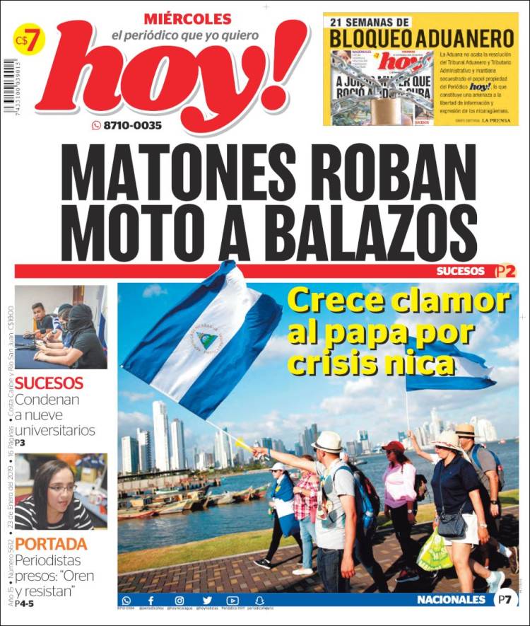 Portada de Hoy (Nicaragua)