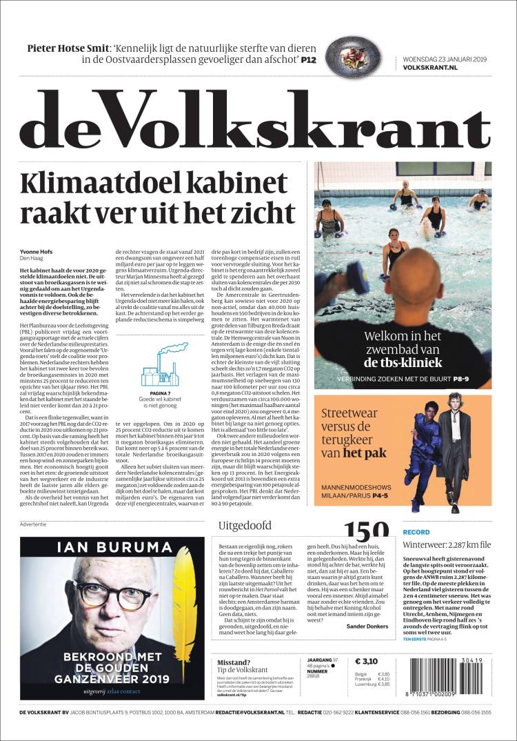 Portada de De Volkskrant (Pa&iacute;ses Bajos)