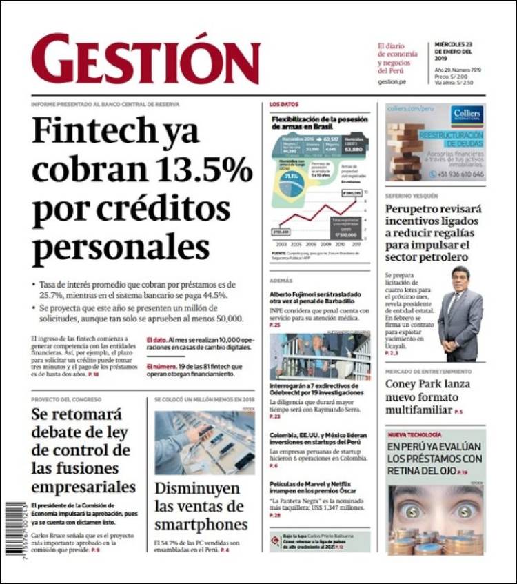Portada de Diario Gestión (Per&uacute;)