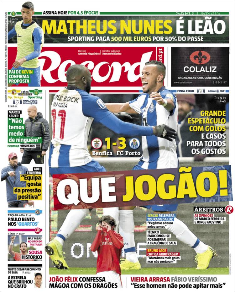 Portada de Record (Portugal)