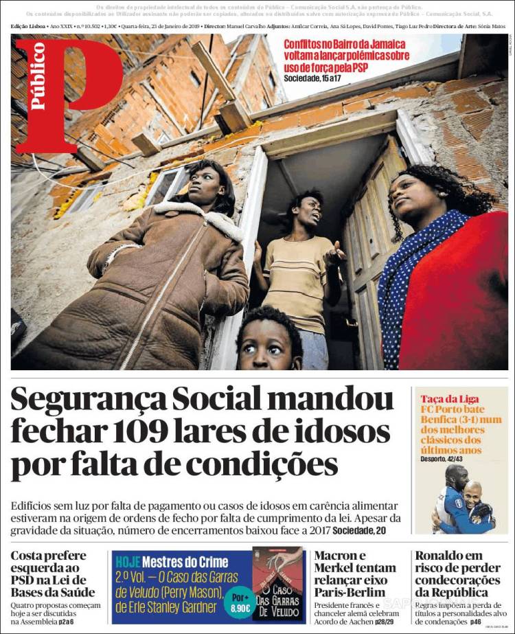 Portada de Público (Portugal)