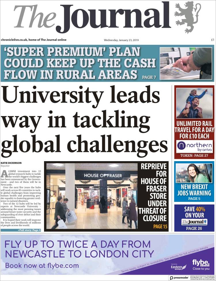 Portada de The Journal (Reino Unido)