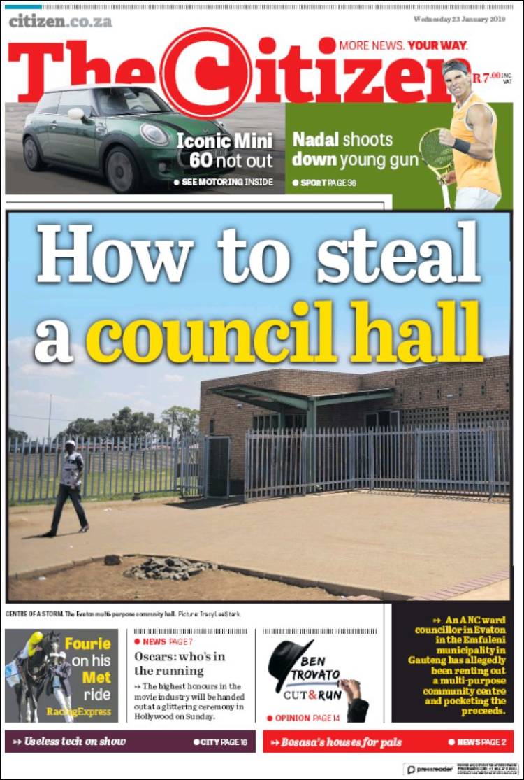 Portada de The Citizen (Sud&aacute;frica)