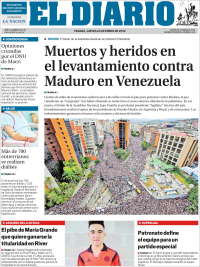 Portada de El Diario de Paraná (Argentina)