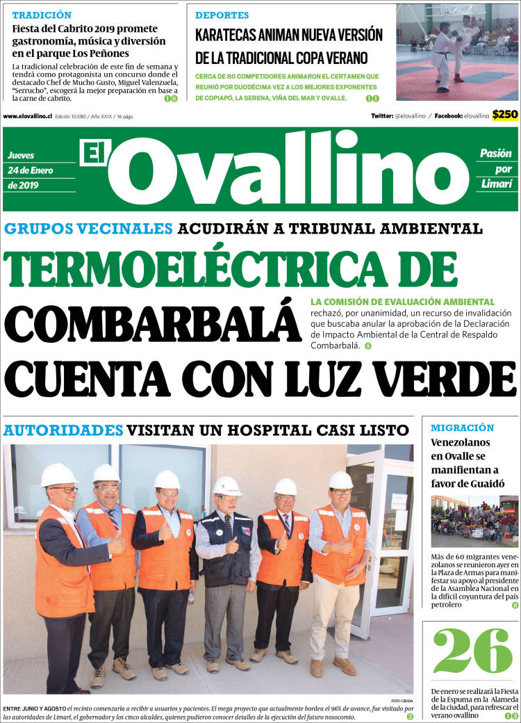 Portada de El Ovallino (Chile)