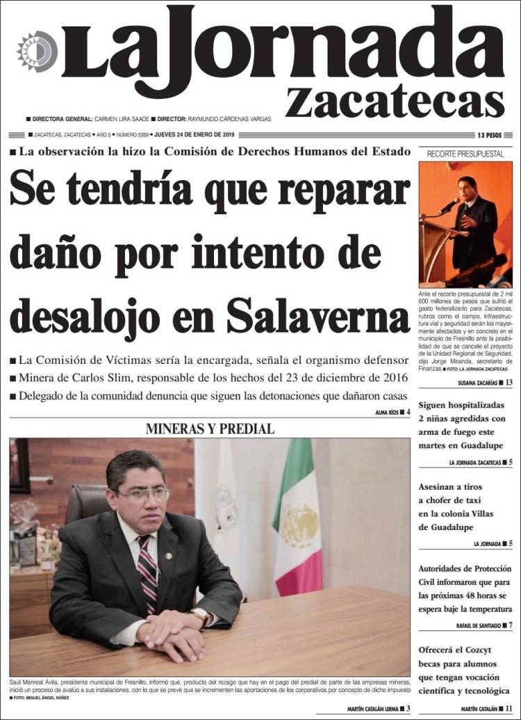 Portada de Jornada de Zacatecas (M&eacute;xico)