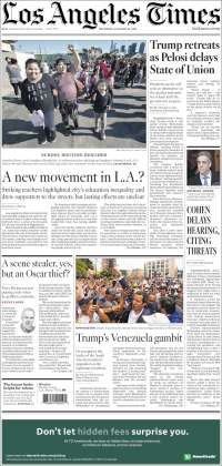 Portada de Los Angeles Times (USA)