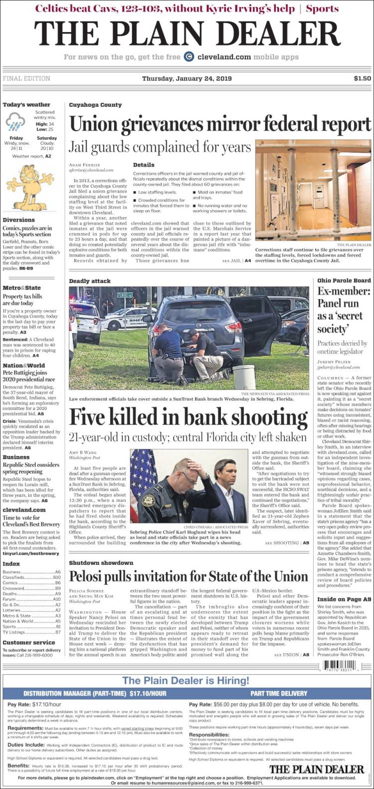 Portada de The Plain Dealer (USA)