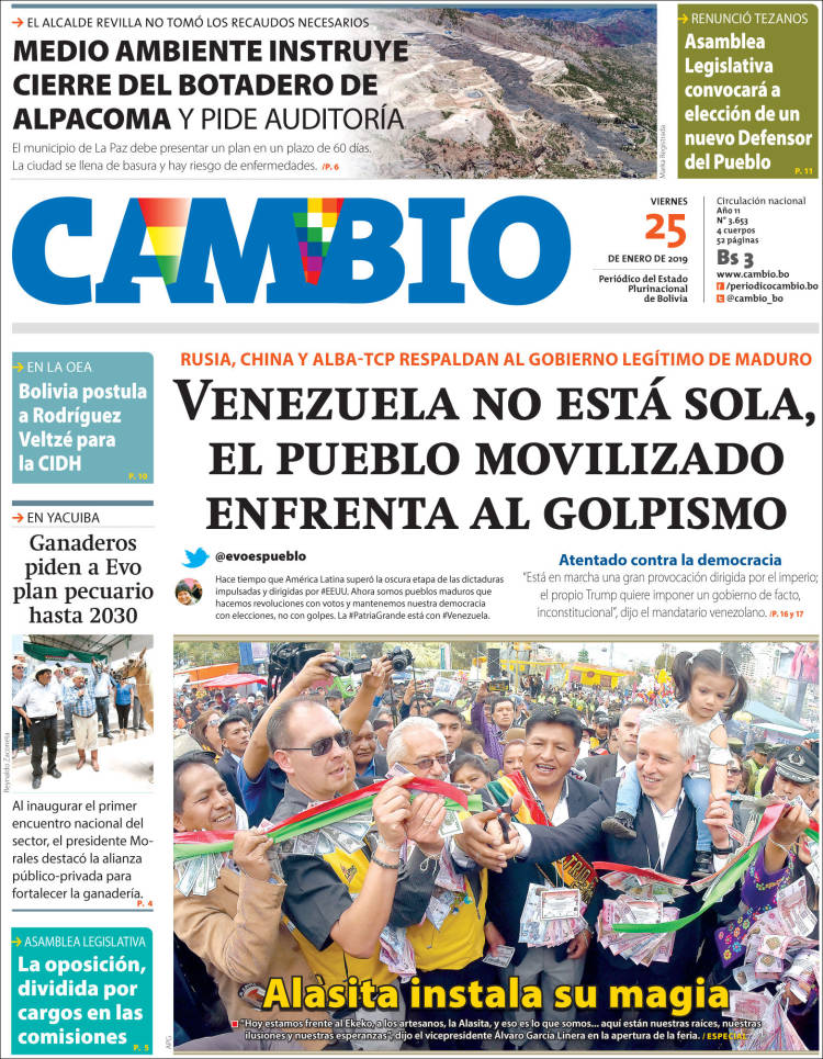 Portada de Cambio (Bolivia)